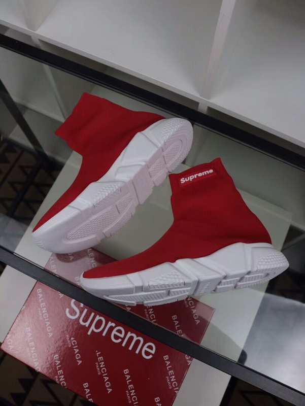 Balenciaga X Supreme Speed Runner Sock Red for sale